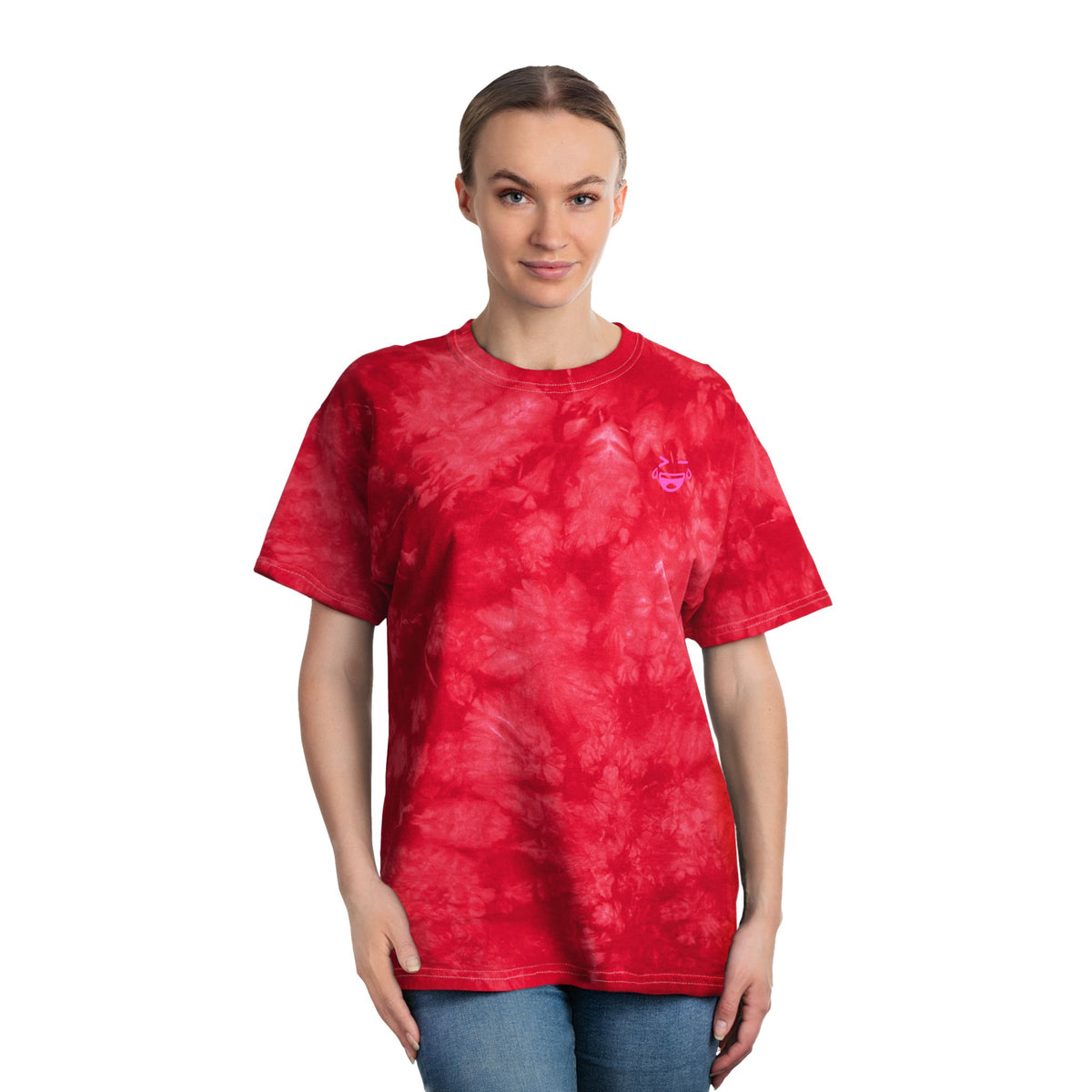 Crystal Blue Tie-Dye Tee - 'MemerDevs' Graphic T-Shirt